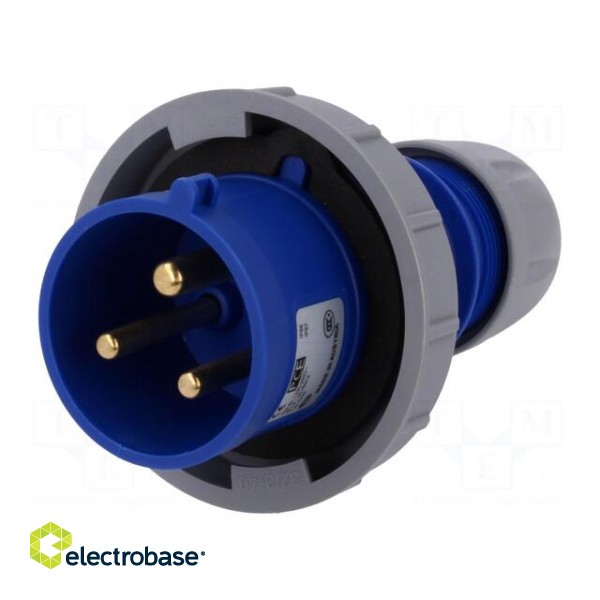 Connector: AC supply | plug | male | 32A | 230VAC | IEC 60309 | IP67 image 1