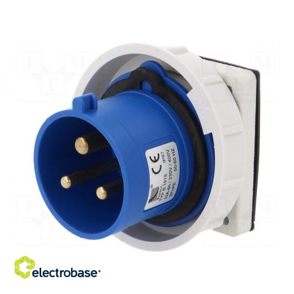 Connector: AC supply | socket | male | 32A | 400VAC | IEC 60309 | IP67 фото 1