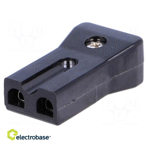 Connector: AC supply | plug | 3A | 230VAC | IEC 60320 | for cable | PIN: 2 image 1