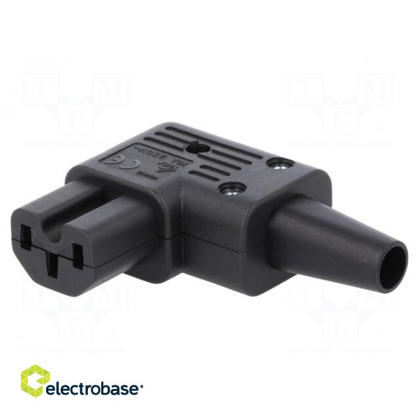 Connector: AC supply | plug | female | 10A | 250VAC | IEC 60320 | 10mm фото 1