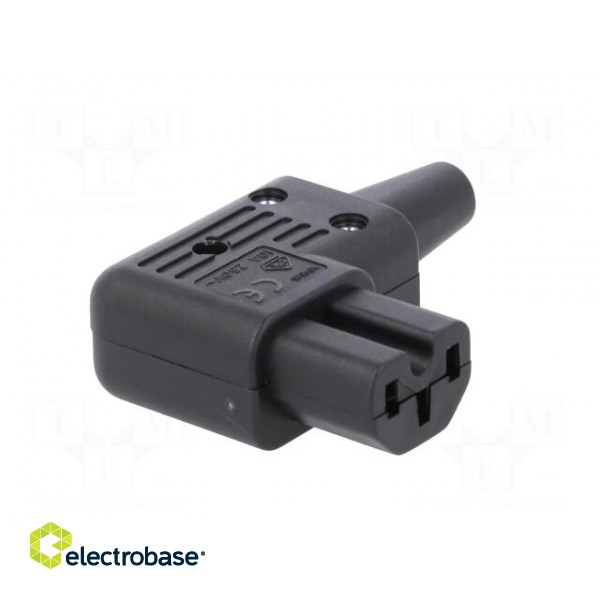 Connector: AC supply | plug | female | 10A | 250VAC | IEC 60320 | 10mm фото 8