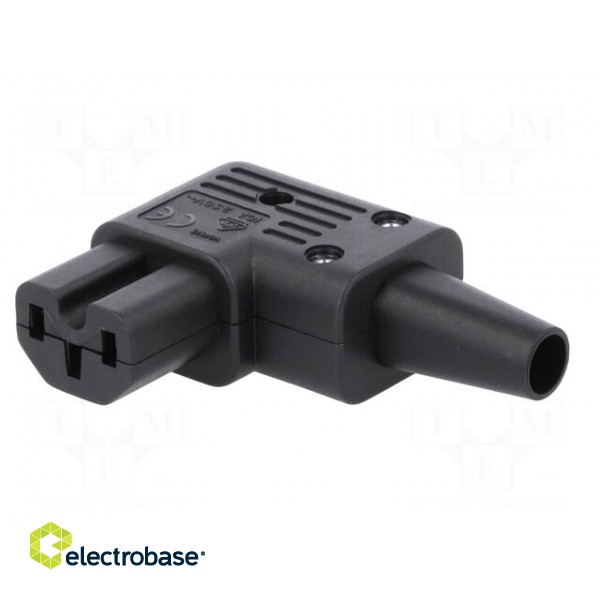 Connector: AC supply | plug | female | 10A | 250VAC | IEC 60320 | 10mm фото 2