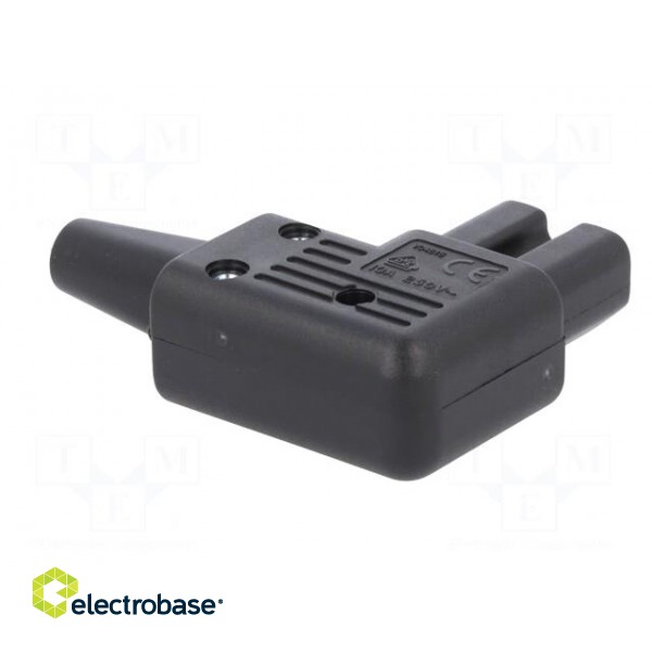 Connector: AC supply | plug | female | 10A | 250VAC | IEC 60320 | 10mm фото 6