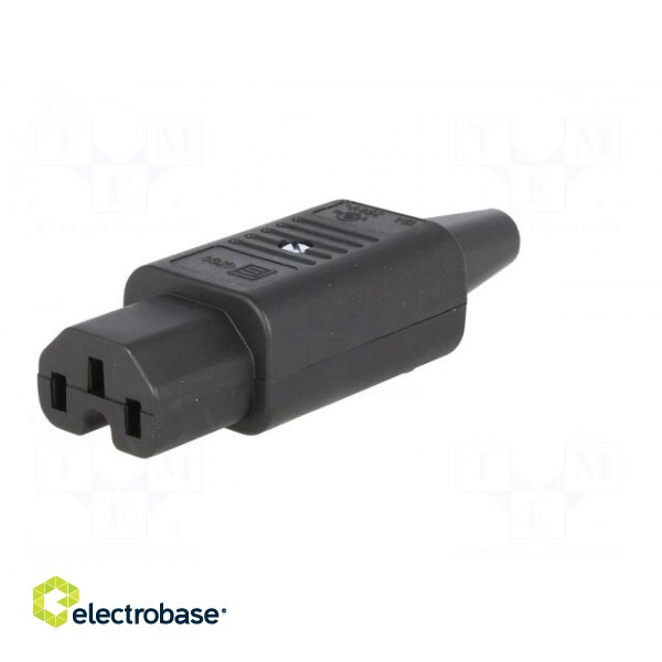 Connector: AC supply | plug | female | 10A | 250VAC | IEC 60320 | 8.5mm paveikslėlis 2