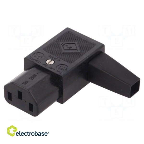 Connector: AC supply | plug | female | 10A | 250VAC | IEC 60320 | C13 (F) image 1