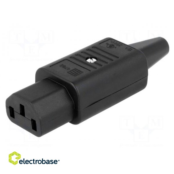 Connector: AC supply | plug | female | 10A | 250VAC | IEC 60320 | C13 (F) image 1