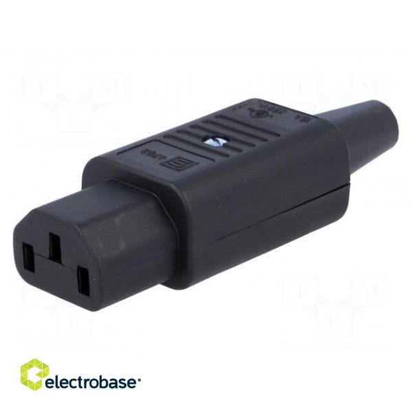 Connector: AC supply | plug | female | 10A | 250VAC | IEC 60320 | C13 (F) image 1