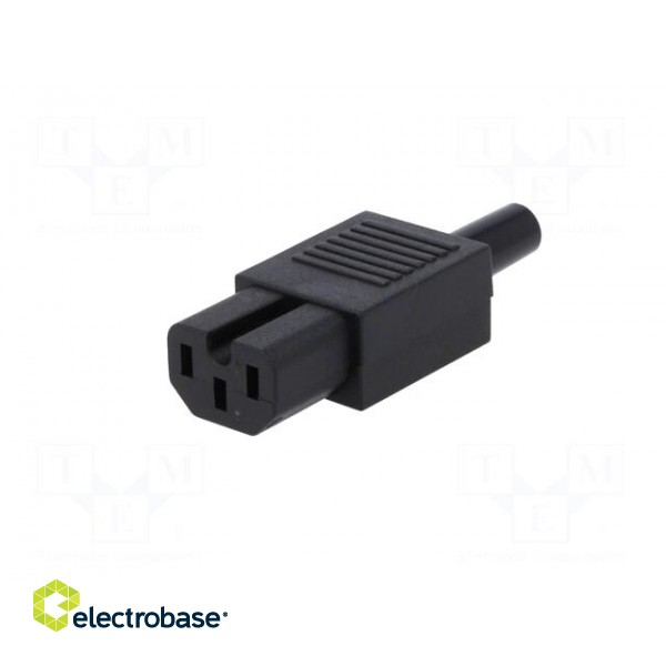 Connector: AC supply | plug | female | 10A | 250VAC | IEC 60320 | C15 image 2