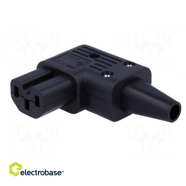 Connector: AC supply | plug | female | 10A | 250VAC | IEC 60320 | right фото 2