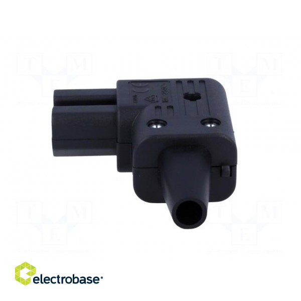 Connector: AC supply | plug | female | 10A | 250VAC | IEC 60320 | right фото 3