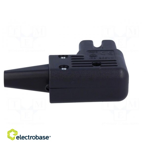Connector: AC supply | plug | female | 10A | 250VAC | IEC 60320 | right фото 5