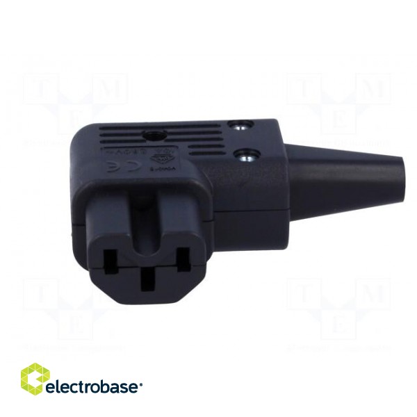Connector: AC supply | plug | female | 10A | 250VAC | IEC 60320 | right фото 9