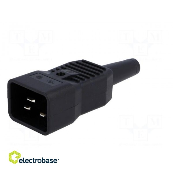 Connector: AC supply | plug | male | 16A | 250VAC | IEC 60320 | C20 (I) image 2