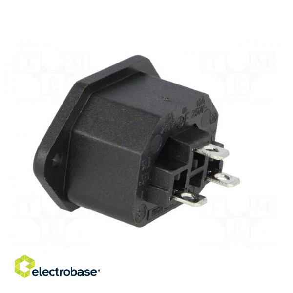 Connector: AC supply | socket | female | 10A | 250VAC | IEC 60320 image 4