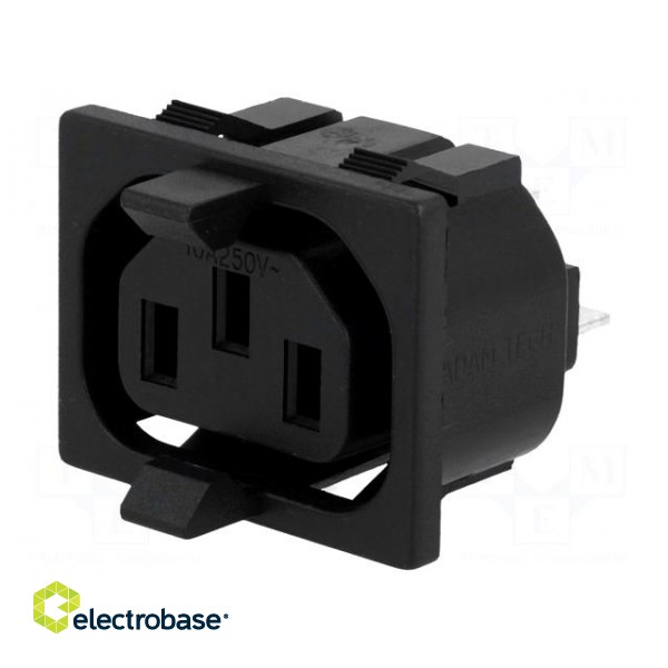 Connector: AC supply | socket | female | 10A | 250VAC | IEC 60320 фото 1