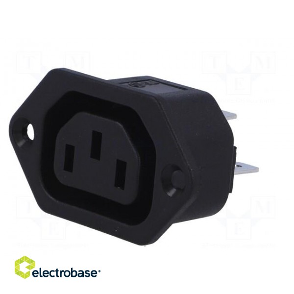 Connector: AC supply | socket | female | 10A | 250VAC | IEC 60320 фото 2