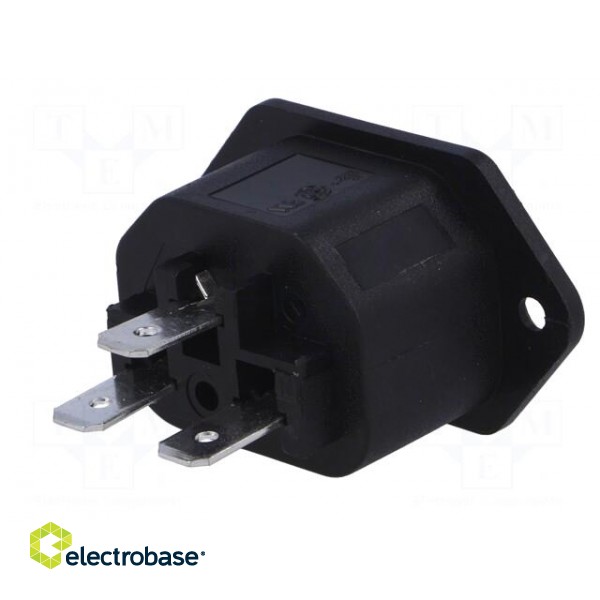 Connector: AC supply | socket | female | 10A | 250VAC | IEC 60320 paveikslėlis 6