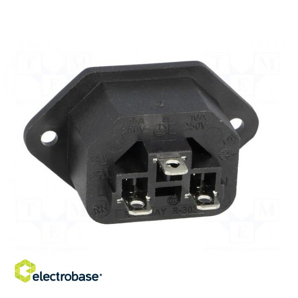 Connector: AC supply | socket | female | 10A | 250VAC | IEC 60320 paveikslėlis 5