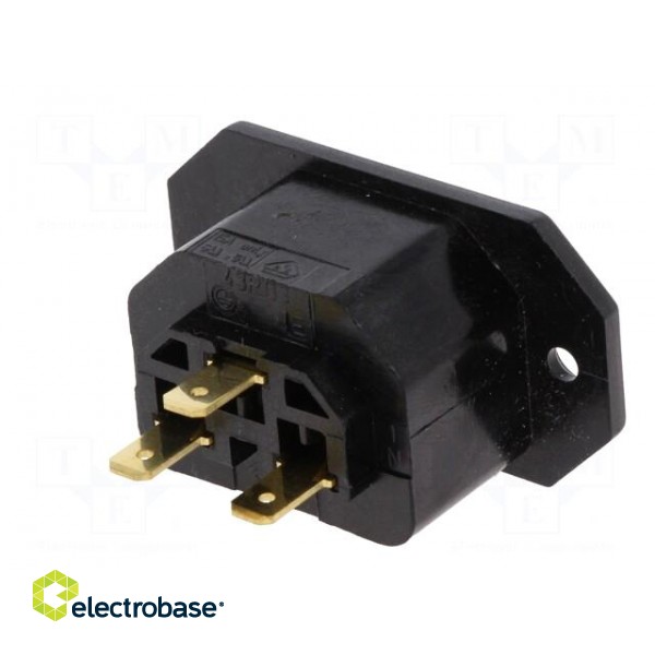 Connector: AC supply | socket | female | 10A | 250VAC | IEC 60320 paveikslėlis 6