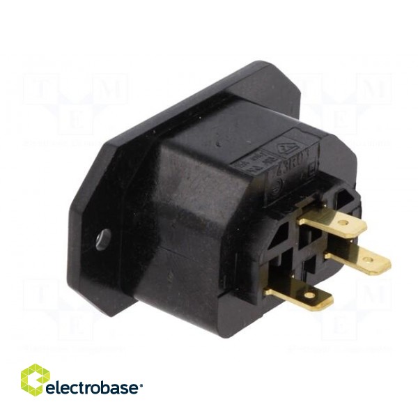 Connector: AC supply | socket | female | 10A | 250VAC | IEC 60320 paveikslėlis 4