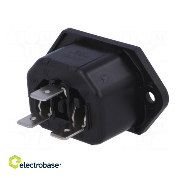 Connector: AC supply | socket | female | 10A | 250VAC | IEC 60320 | IP30 paveikslėlis 6
