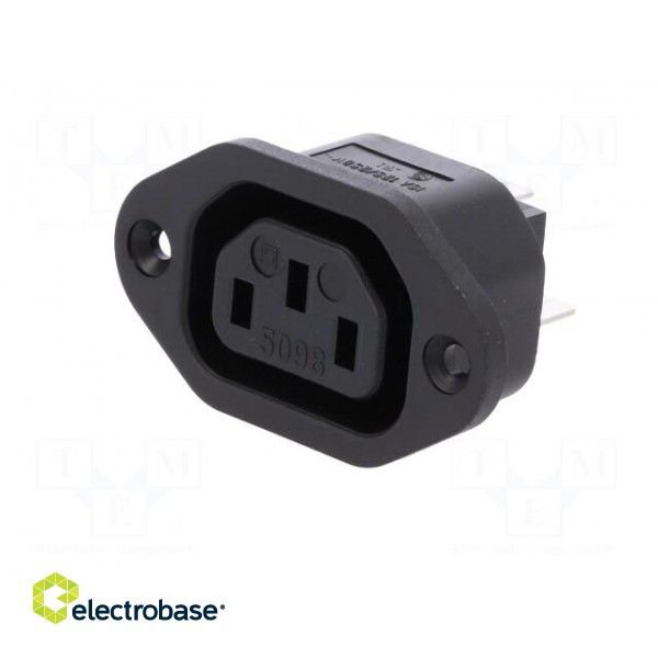 Connector: AC supply | socket | female | 10A | 250VAC | IEC 60320 | 40mm фото 2