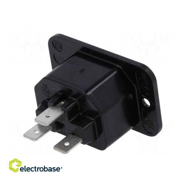 Connector: AC supply | socket | female | 10A | 250VAC | IEC 60320 | 40mm image 6