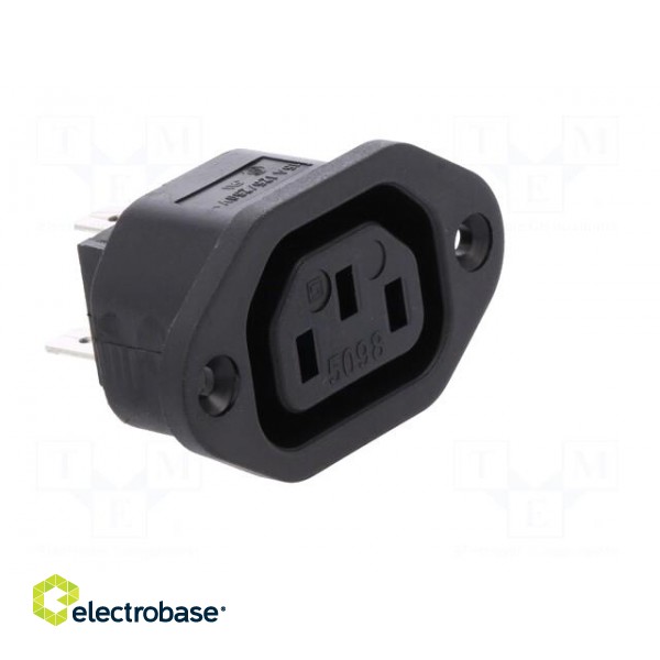 Connector: AC supply | socket | female | 10A | 250VAC | IEC 60320 | 40mm фото 8