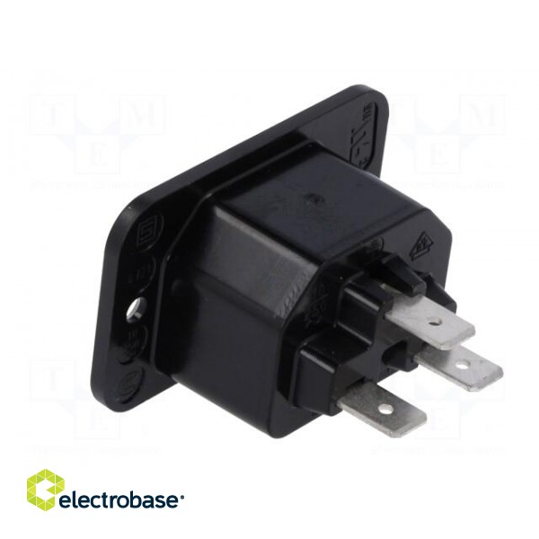 Connector: AC supply | socket | female | 10A | 250VAC | IEC 60320 | 40mm image 4