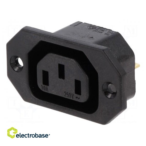 Connector: AC supply | socket | female | 10A | 250VAC | IEC 60320 paveikslėlis 1