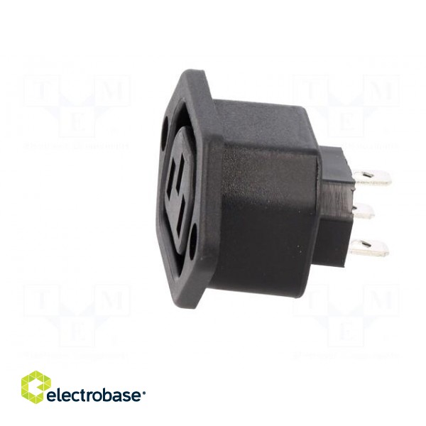 Connector: AC supply | socket | female | 10A | 250VAC | IEC 60320 image 3