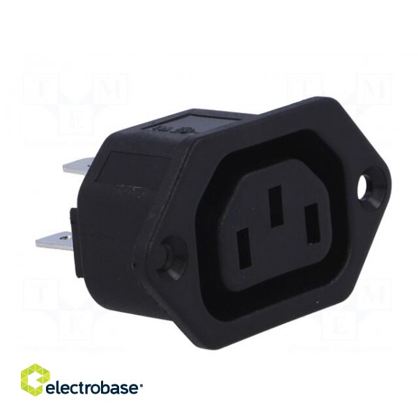 Connector: AC supply | socket | female | 10A | 250VAC | IEC 60320 paveikslėlis 8