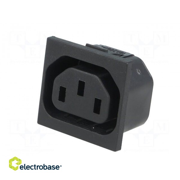Connector: AC supply | socket | female | 10A | 250VAC | IEC 60320 | THT image 2