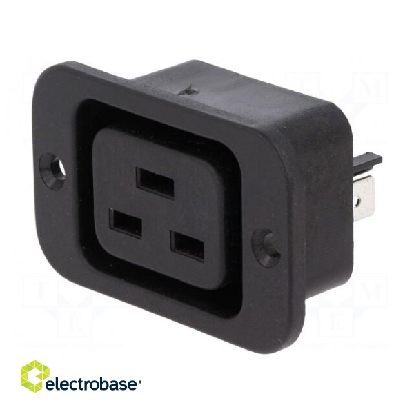 Connector: AC supply | socket | female | 16A | IEC 60320 | C19 (J) | 70°C image 1