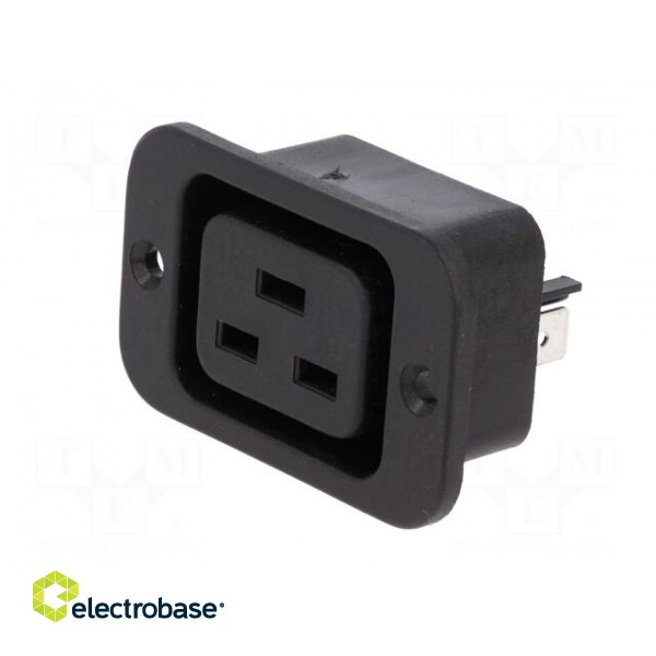 Connector: AC supply | socket | female | 16A | IEC 60320 | C19 (J) | 70°C image 2