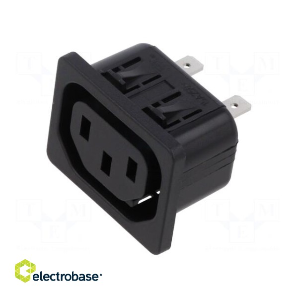 Connector: AC supply | socket | female | 10A | 250VAC | IEC 60320 | IP30