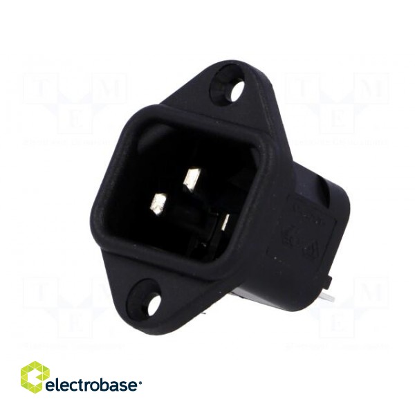 Connector: AC supply | socket | male | 10A | 250VAC | IEC 60320 | C14 (E) image 2