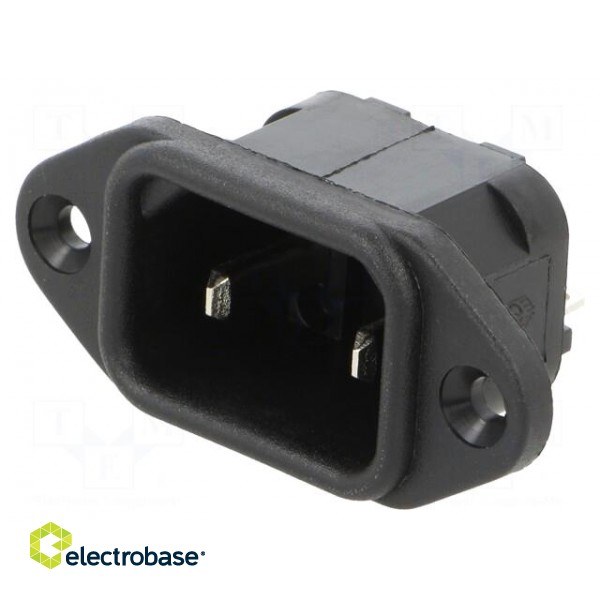 Connector: AC supply | socket | male | 10A | 250VAC | C18 | -40÷70°C paveikslėlis 1