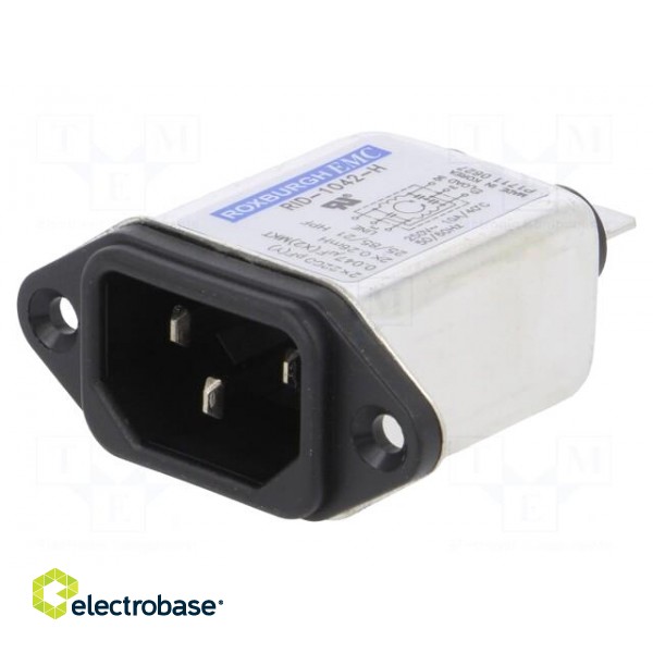 Connector: AC supply | socket | male | 10A | 250VAC | IEC 60320 | 0.26mH image 1