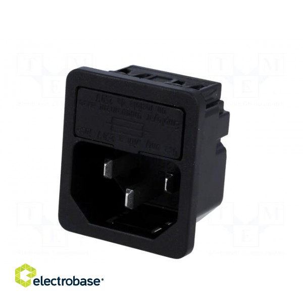 Connector: AC supply | socket | male | 10A | 250VAC | IEC 60320 | C14 (E) image 2