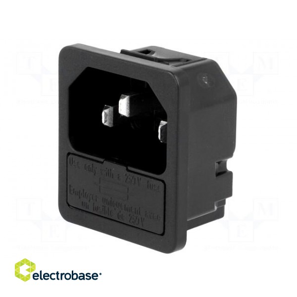 Connector: AC supply | socket | male | 10A | 250VAC | IEC 60320 | max.2mm image 1