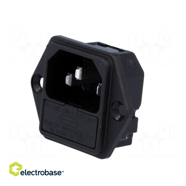 Connector: AC supply | socket | male | 10A | 250VAC | IEC 60320 image 2