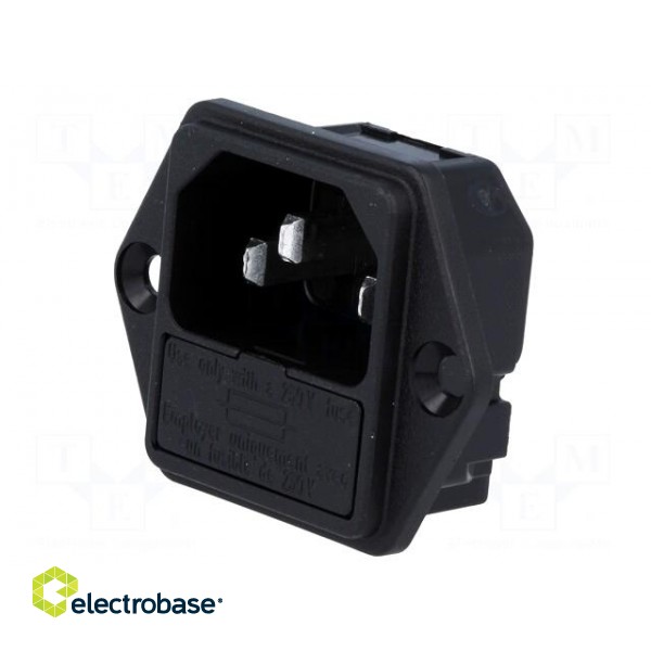 Connector: AC supply | socket | male | 10A | 250VAC | IEC 60320 image 1