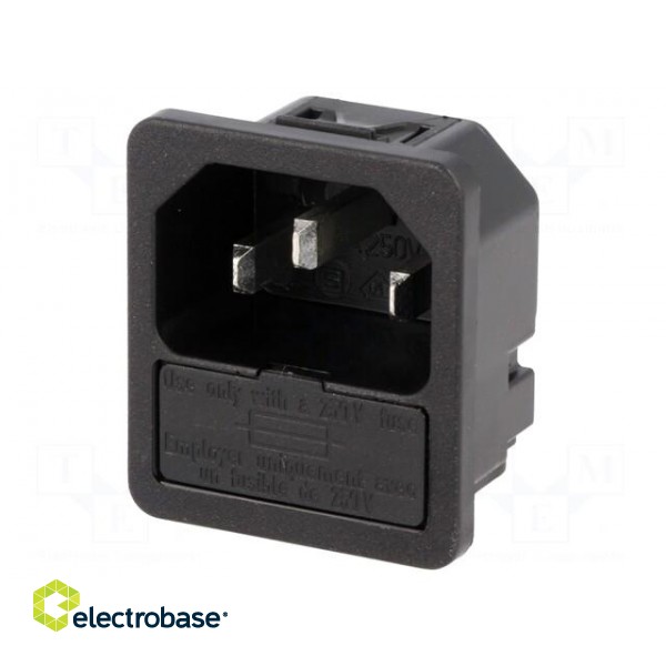 Connector: AC supply | socket | male | 10A | 250VAC | IEC 60320 | max.2mm image 1