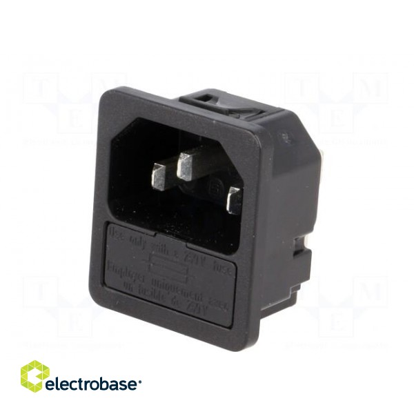 Connector: AC supply | socket | male | 10A | 250VAC | IEC 60320 | max.2mm image 2