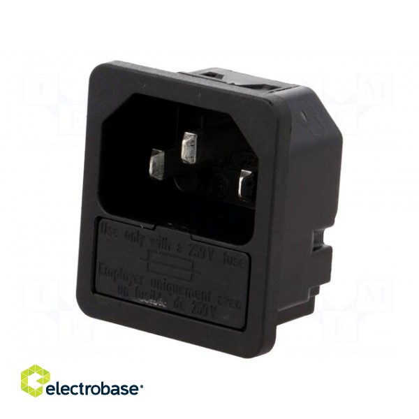 Connector: AC supply | socket | male | 10A | 250VAC | IEC 60320 | max.1mm image 1