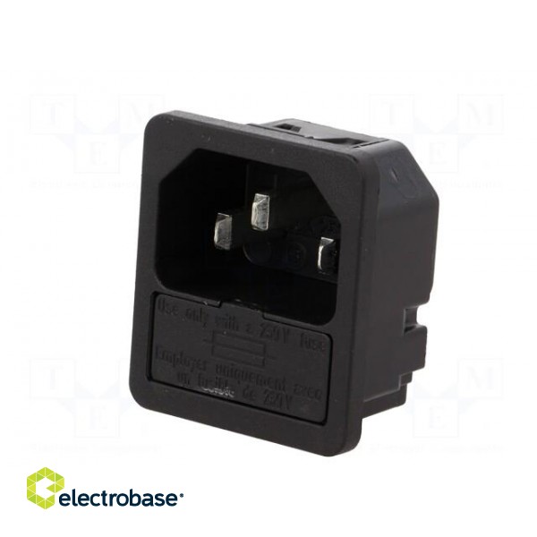 Connector: AC supply | socket | male | 10A | 250VAC | IEC 60320 | max.1mm image 2