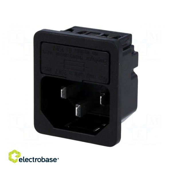 Connector: AC supply | socket | male | 10A | 250VAC | IEC 60320 | C14 (E) image 1