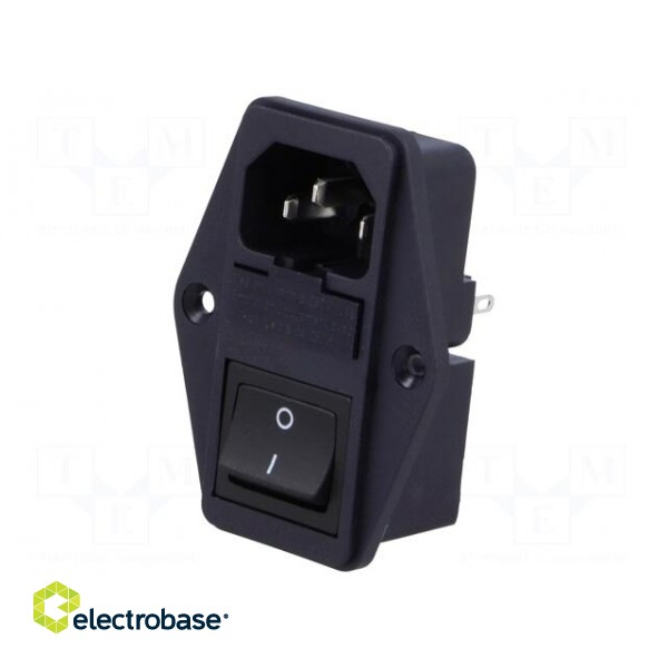 Connector: AC supply | socket | male | 10A | 250VAC | IEC 60320 | 6765 image 1
