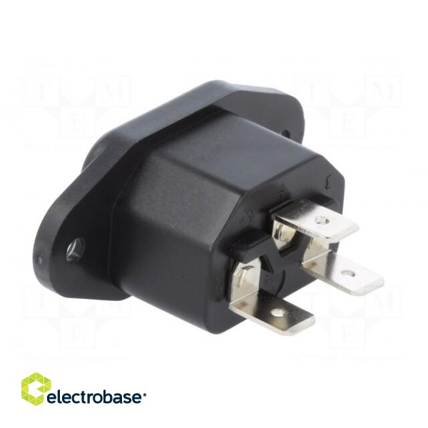 Connector: AC supply | socket | male | 10A | 250VAC | IEC 60320 | C14 (E) paveikslėlis 4